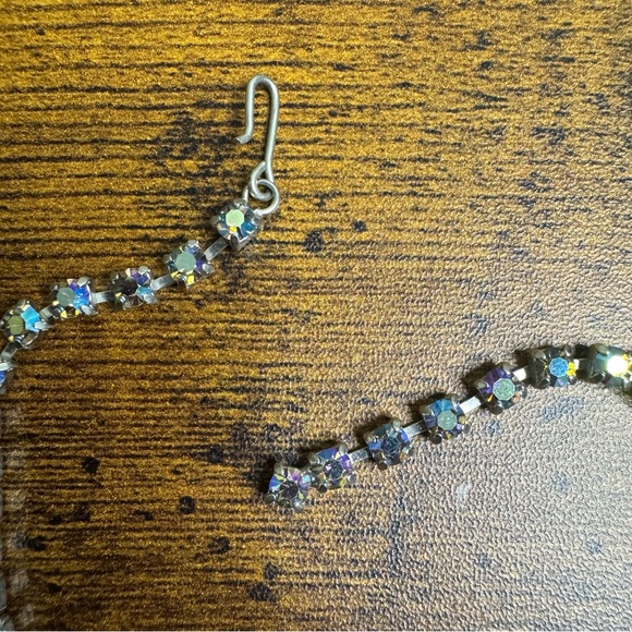 Coro Blue AB Crystal Set Choker Necklace Screw Back Earrings Demi Parrure - Picture 9 of 16